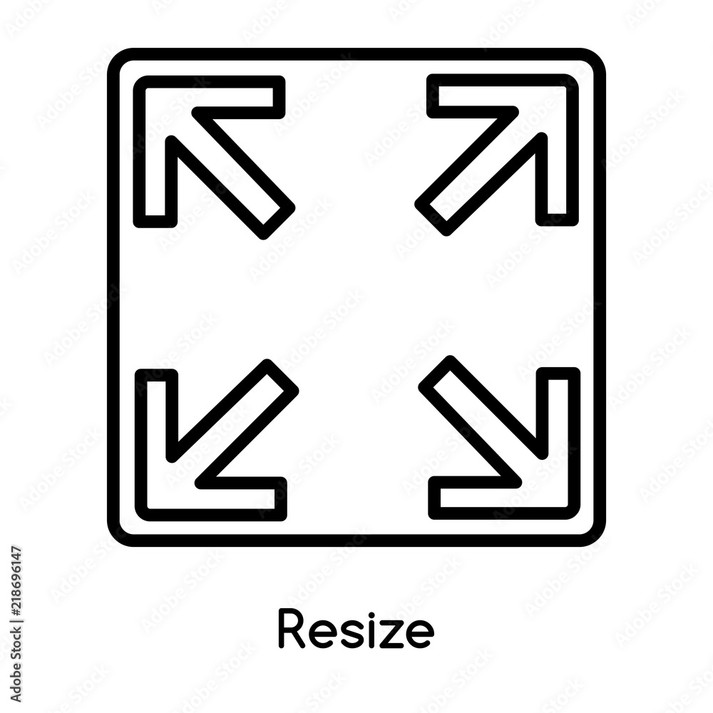 Resize icon vector isolated on white background, Resize sign , line or linear design elements in outline style Resize icon vector isolated on white background, Resize sign , line or linear design elements in outline style