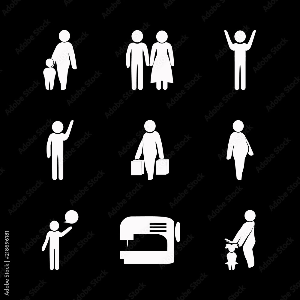 woman icons set. gesturing, affection, paper and model graphic works woman icons set. gesturing, affection, paper and model graphic works
