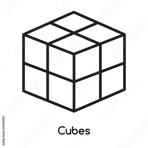 Cubes icon vector isolated on white background, Cubes sign , line or linear design elements in outline style