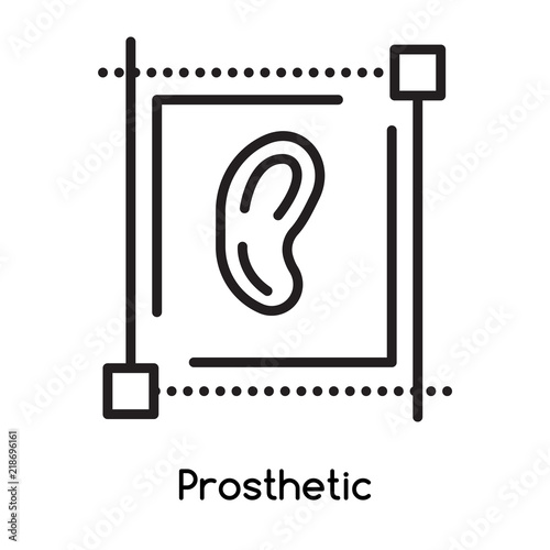 Prosthetic icon vector isolated on white background, Prosthetic sign , line or linear design elements in outline style