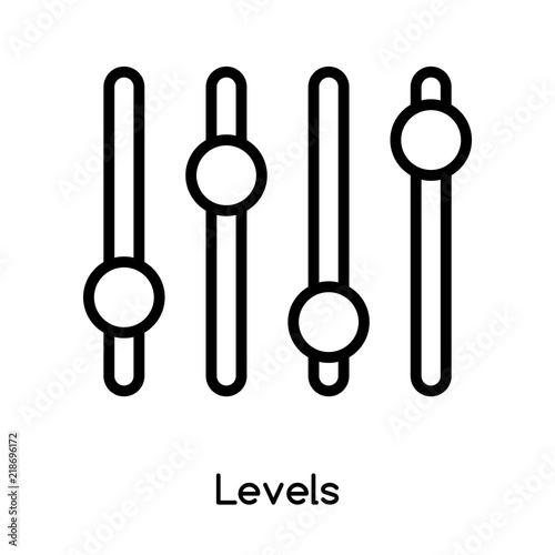 Levels icon vector isolated on white background, Levels sign , line or linear design elements in outline style