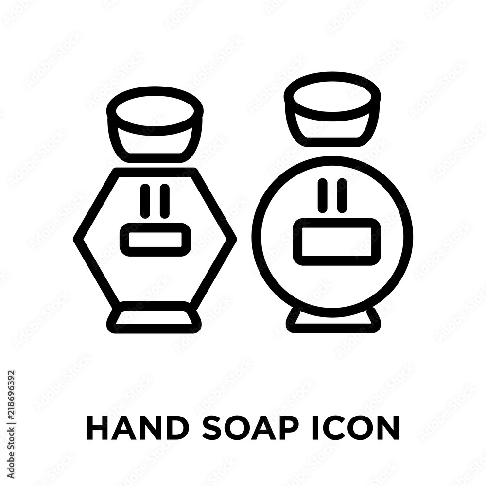 Hand soap icon vector isolated on white background, Hand soap sign , linear and stroke elements in outline style Hand soap icon vector isolated on white background, Hand soap sign , linear and stroke elements in outline style