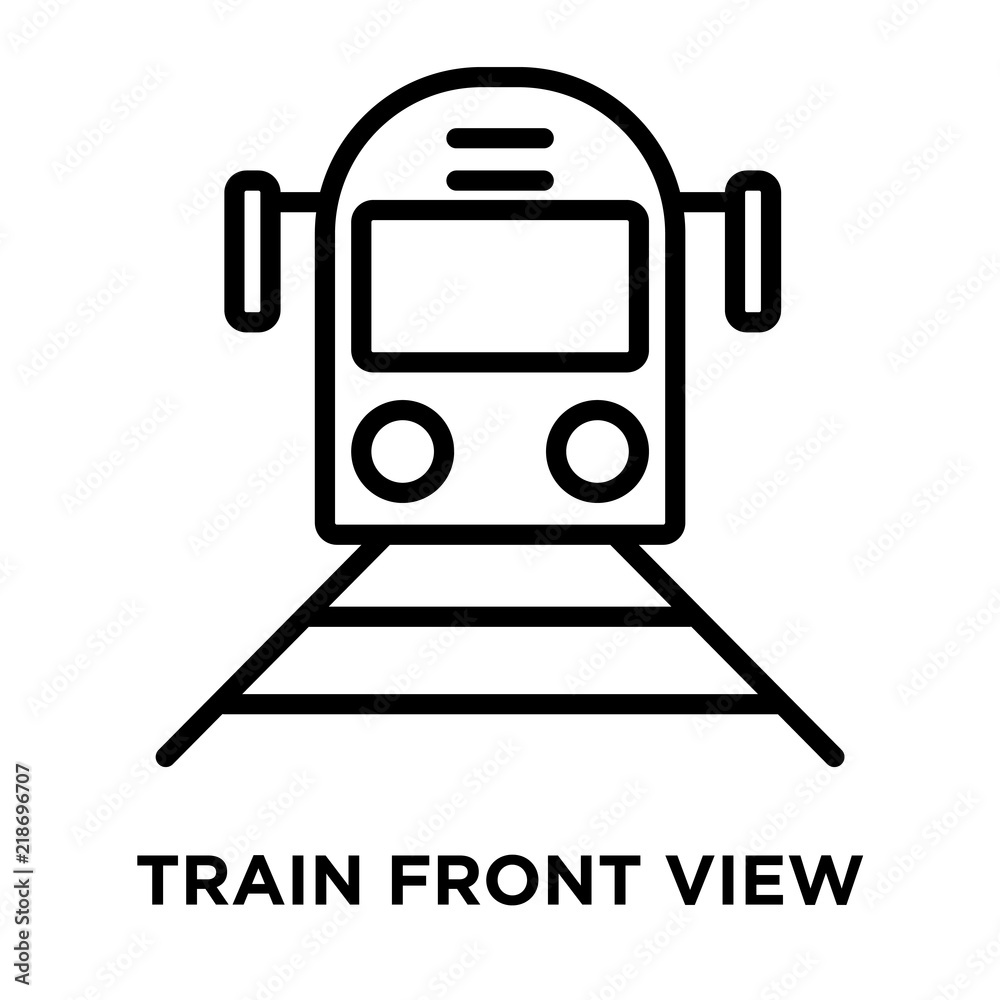 Train Front View icon vector isolated on white background, Train Front View sign , linear and stroke elements in outline style Train Front View icon vector isolated on white background, Train Front View sign , linear and stroke elements in outline style