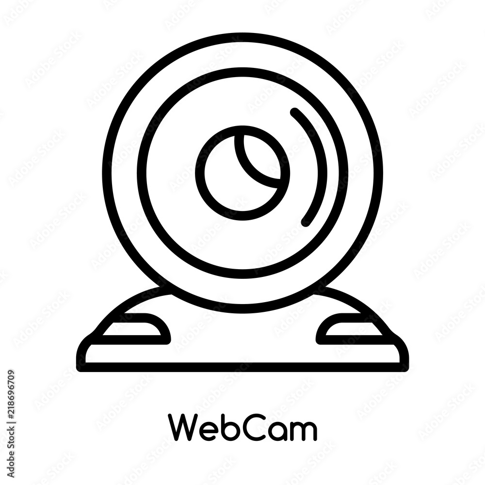 WebCam icon vector isolated on white background, WebCam sign , line or  linear design elements in outline style Stock Vector | Adobe Stock