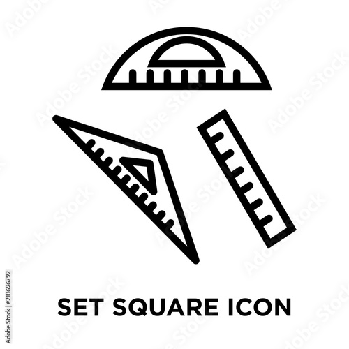 Set square icon vector isolated on white background, Set square sign , line and outline elements in linear style
