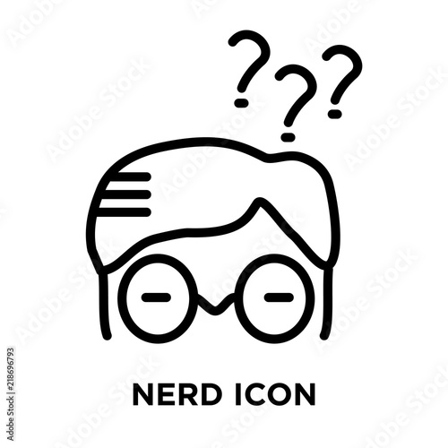 Nerd icon vector isolated on white background, Nerd sign , linear and stroke elements in outline style