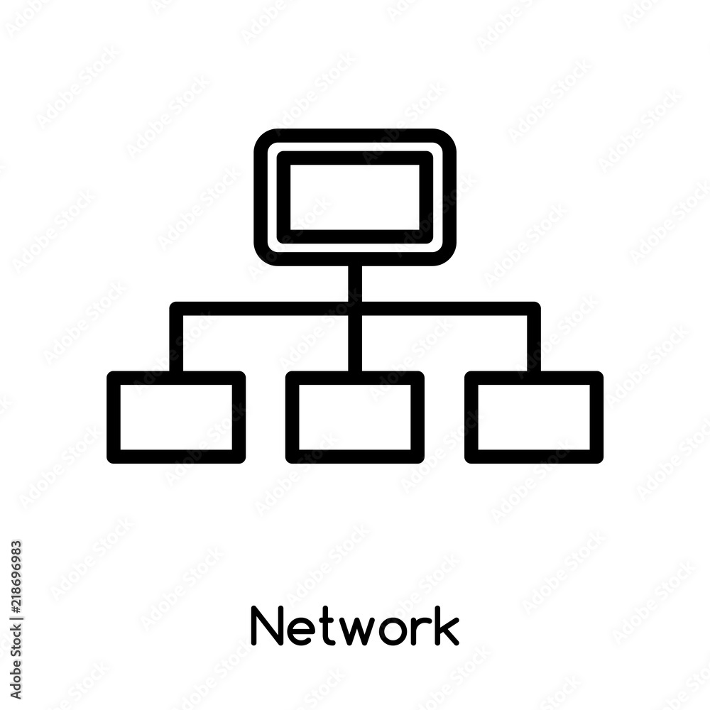 Network icon vector isolated on white background, Network sign , line or linear design elements in outline style