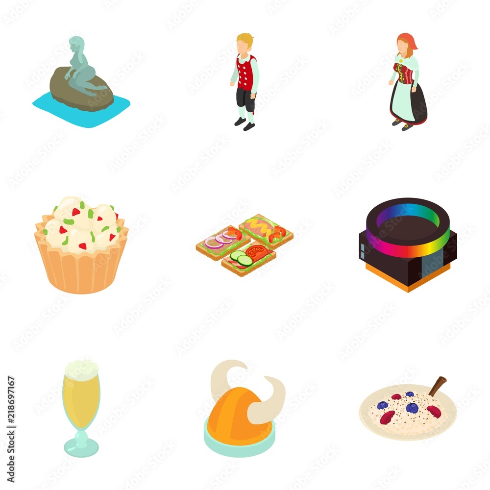 Fototapeta premium Hollander icons set. Isometric set of 9 hollander vector icons for web isolated on white background