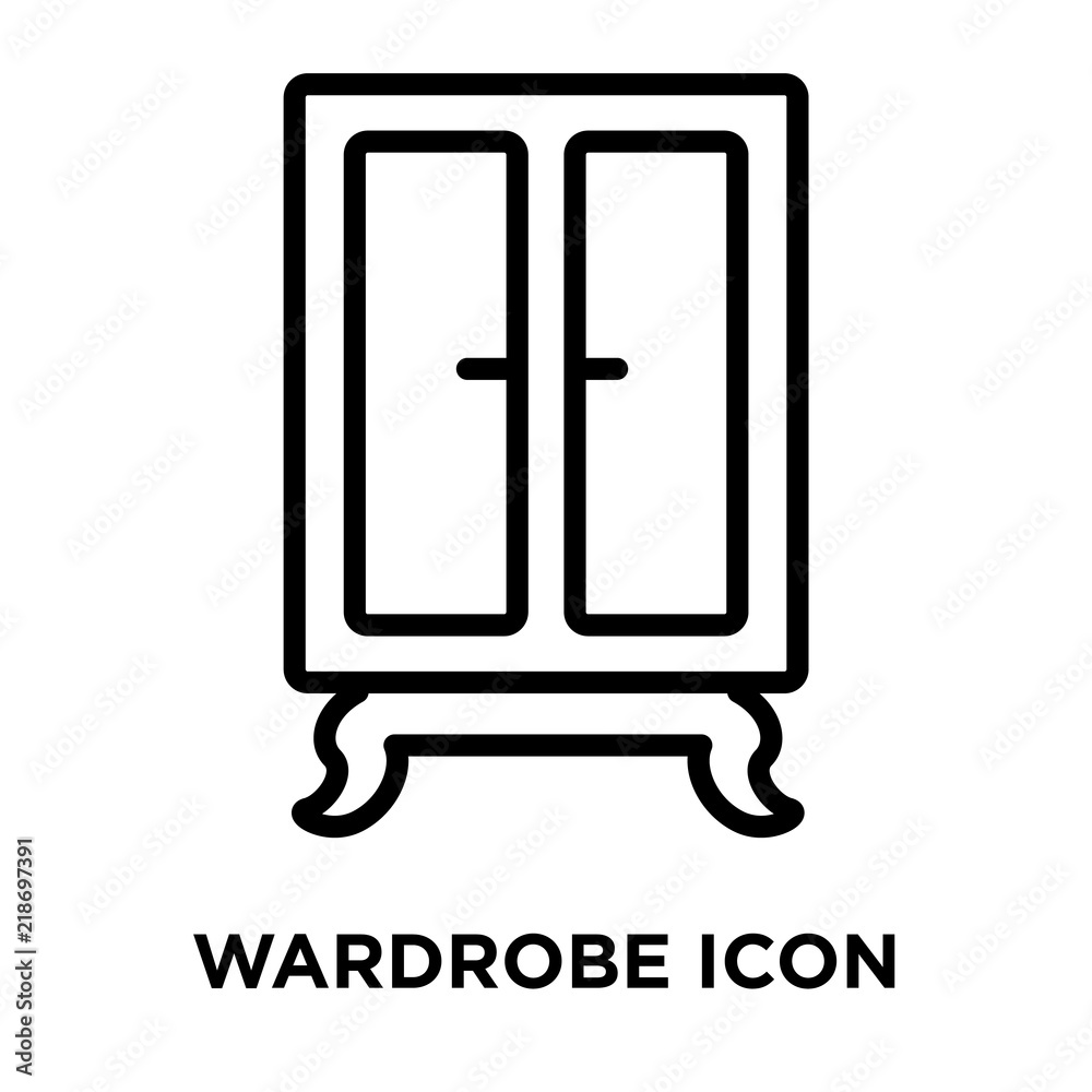 Wardrobe icon vector isolated on white background, Wardrobe sign , linear and stroke elements in outline style Wardrobe icon vector isolated on white background, Wardrobe sign , linear and stroke elements in outline style