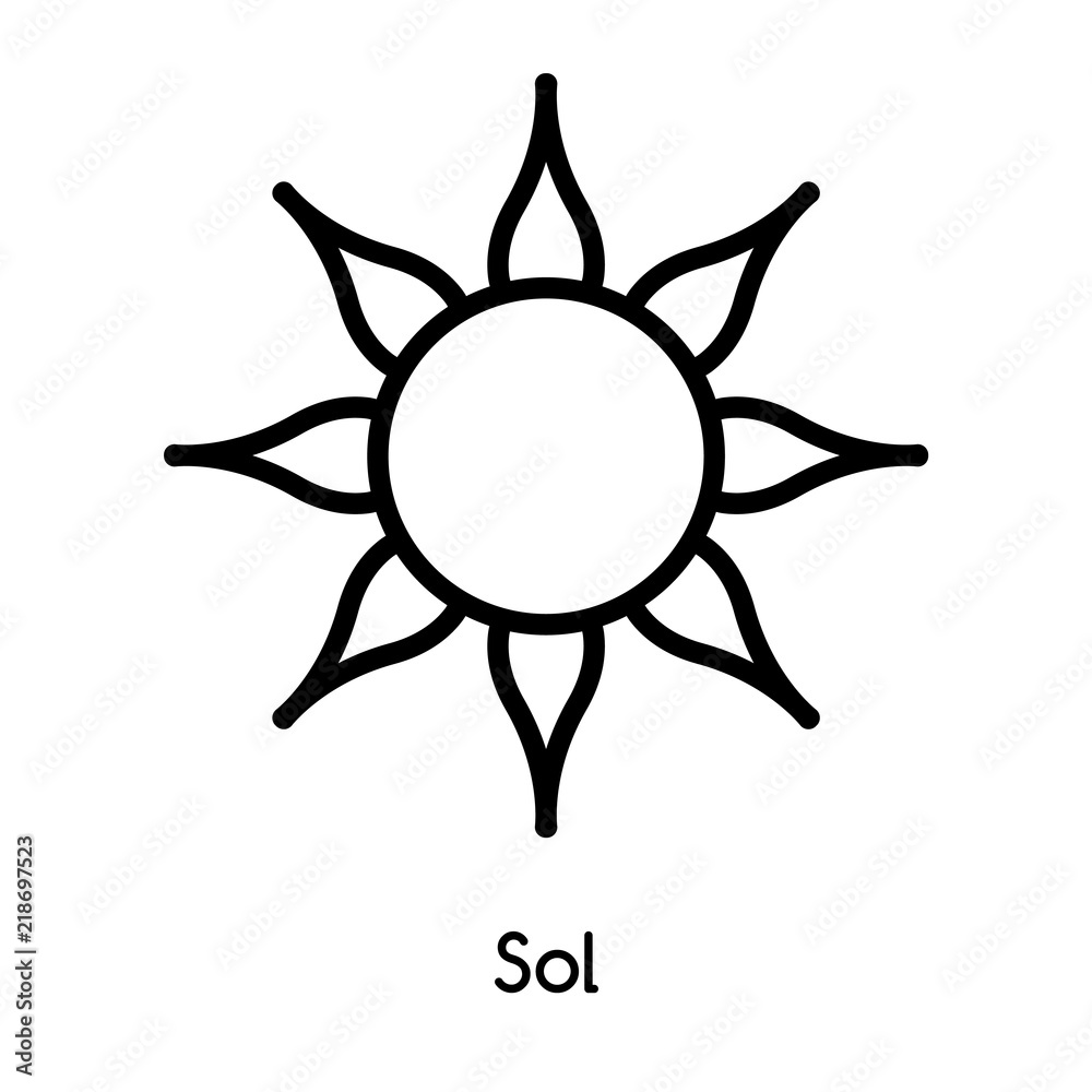 Sol icon vector isolated on white background, Sol sign , line or linear design elements in outline style Sol icon vector isolated on white background, Sol sign , line or linear design elements in outline style