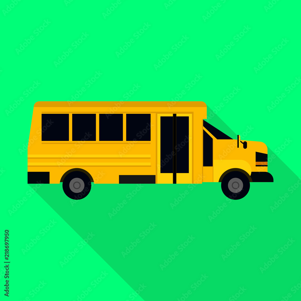 Kids bus of school icon. Flat illustration of kids bus of school vector icon for web design