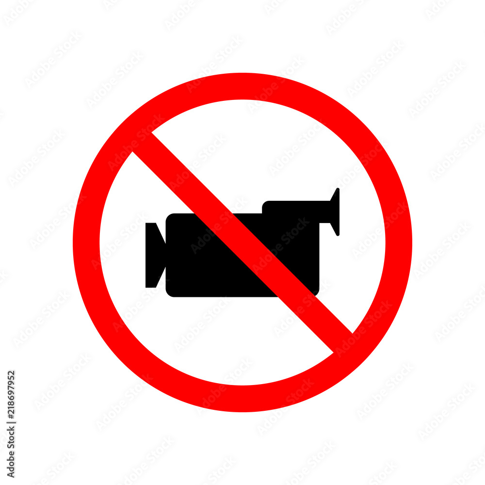 prohibited video camera icon. Element of ptohibited sign for mobile concept and web apps. Sign of prohibited video camera icon can be used for web and mobile prohibited video camera icon. Element of ptohibited sign for mobile concept and web apps. Sign of prohibited video camera icon can be used for web and mobile