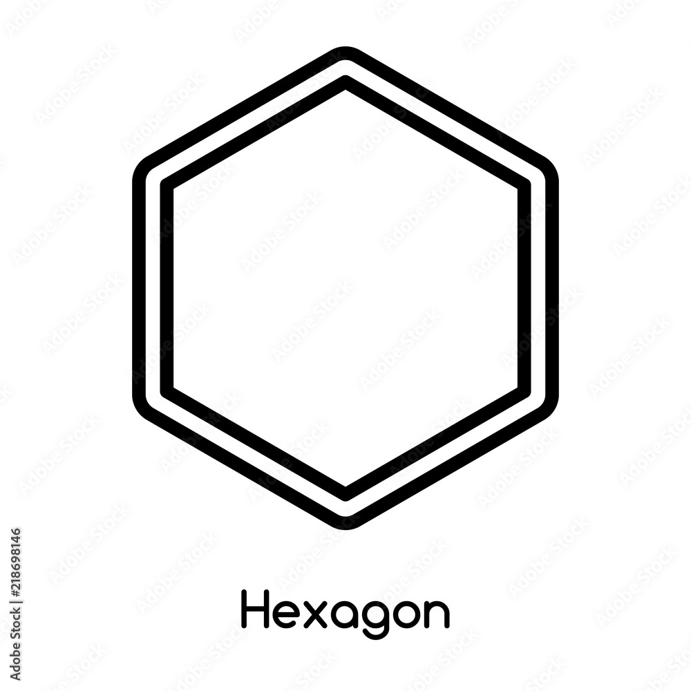 Hexagon icon vector isolated on white background, Hexagon sign , line or linear design elements in outline style Hexagon icon vector isolated on white background, Hexagon sign , line or linear design elements in outline style