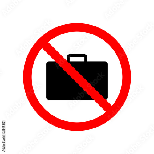 suitcase forbidden icon. Element of ptohibited sign for mobile concept and web apps. Sign of suitcase forbidden icon can be used for web and mobile