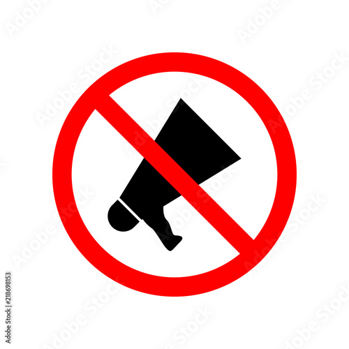 megaphone not allowed icon. Element of ptohibited sign for mobile concept and web apps. Sign of megaphone not allowed icon can be used for web and mobile