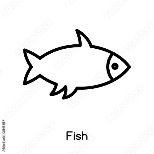 Fish icon vector isolated on white background  Fish sign   line or linear design elements in outline style