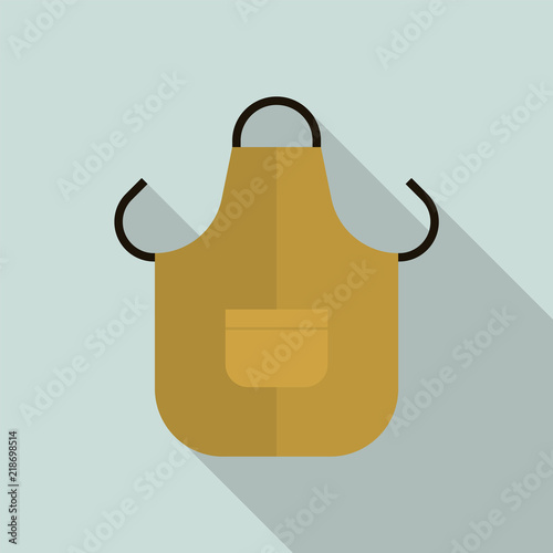 Work welder brown apron icon. Flat illustration of work welder brown apron vector icon for web design