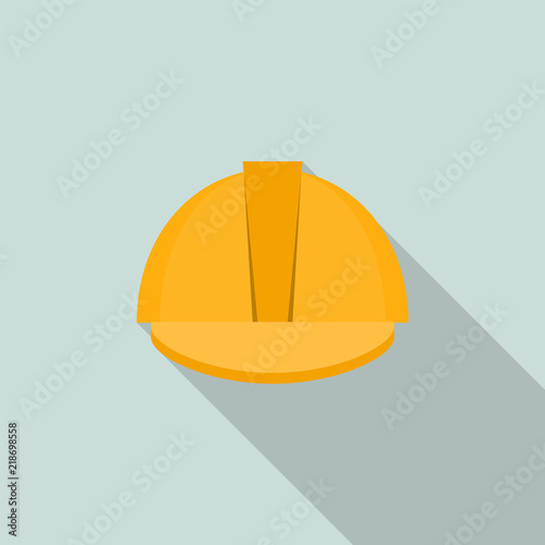 Yellow helmet protection welder icon. Flat illustration of yellow helmet protection welder vector icon for web design