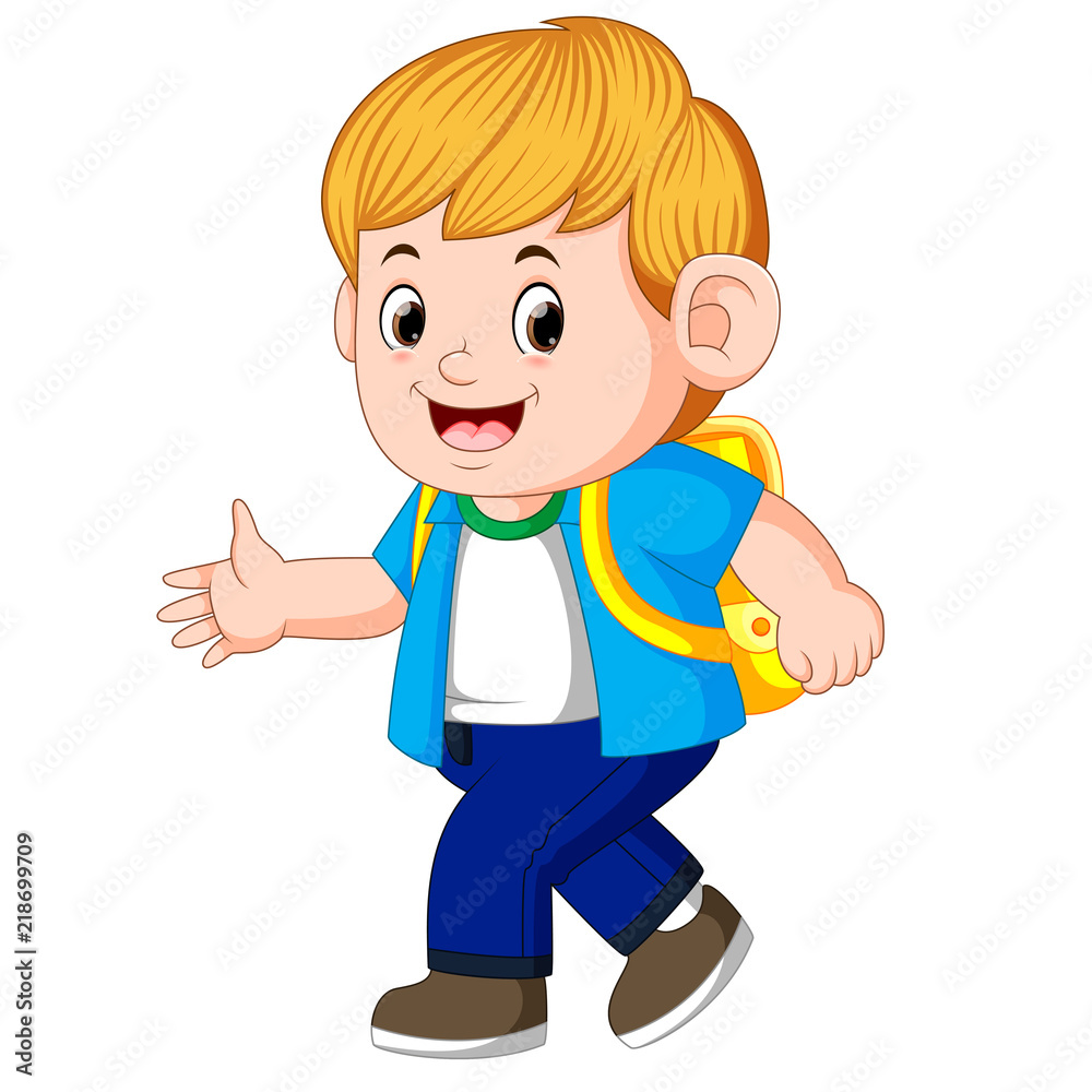 little boy going to school little boy going to school