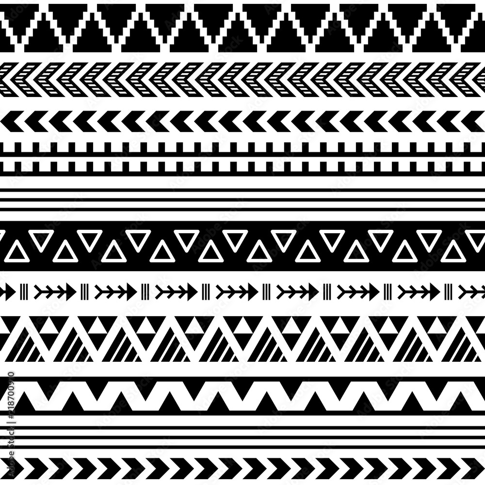 Ethnic boho tribal indian seamless pattern. Black and white pattern for textile design. Vector illustration. Ethnic boho tribal indian seamless pattern. Black and white pattern for textile design. Vector illustration.