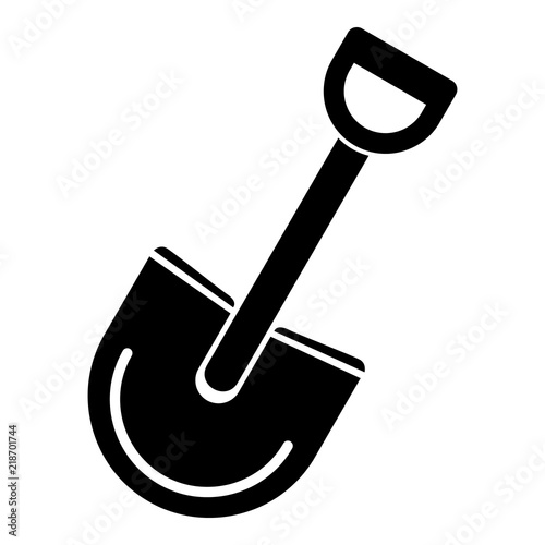 Soil shovel icon. Simple illustration of soil shovel vector icon for web design isolated on white background