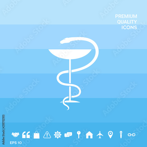 Pharmacy symbol medical snake and cup