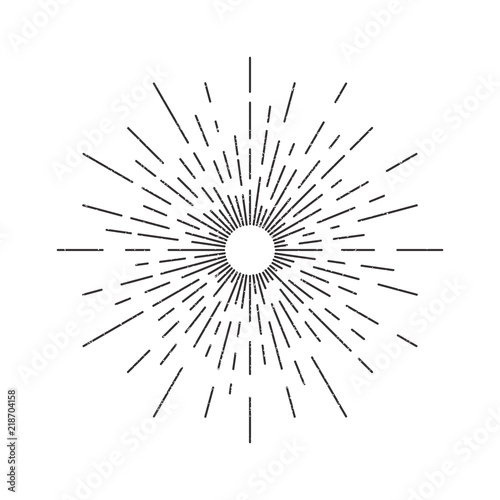 Vector isolated vintage sun rays for decoration and covering on the white background. Concept of sunburst and retro design.