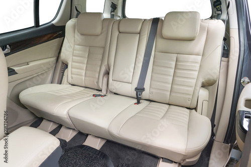 Folding seats and a cargo space inside suv automibile photo