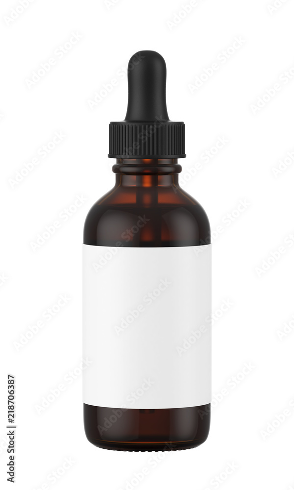 Medicine glass bottle isolated on white background, 3D rendering Medicine glass bottle isolated on white background, 3D rendering