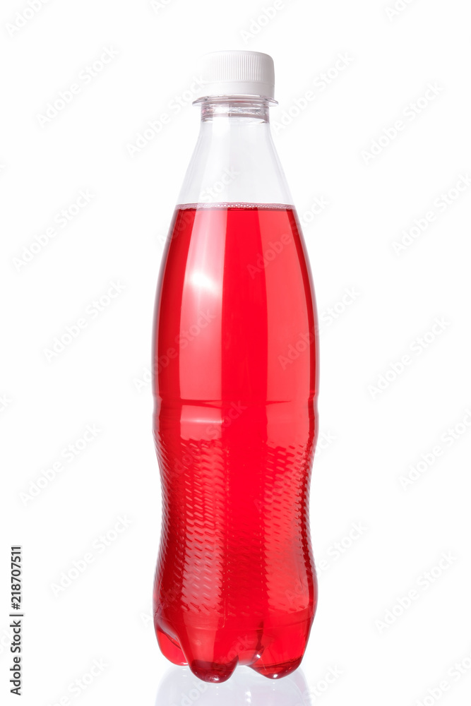 Red soda pop isolated on white background. Red soda pop isolated on white background.