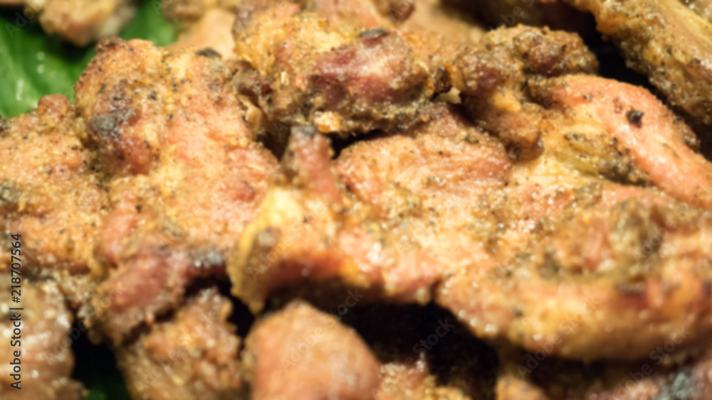 Blur Fried Pork close up Blur Fried Pork close up