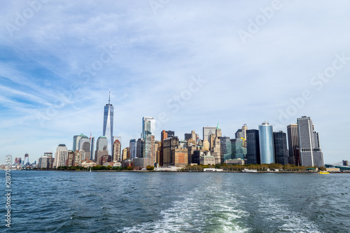 NYC financial district from a ferry © rmbarricarte