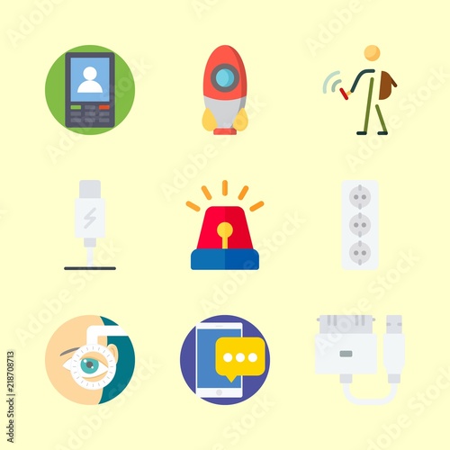 technology icons set. channel, vision, fly and picture graphic works