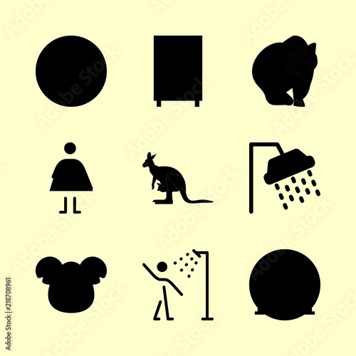 mother icons set. wash, decoration, dangerous and wallaby graphic works