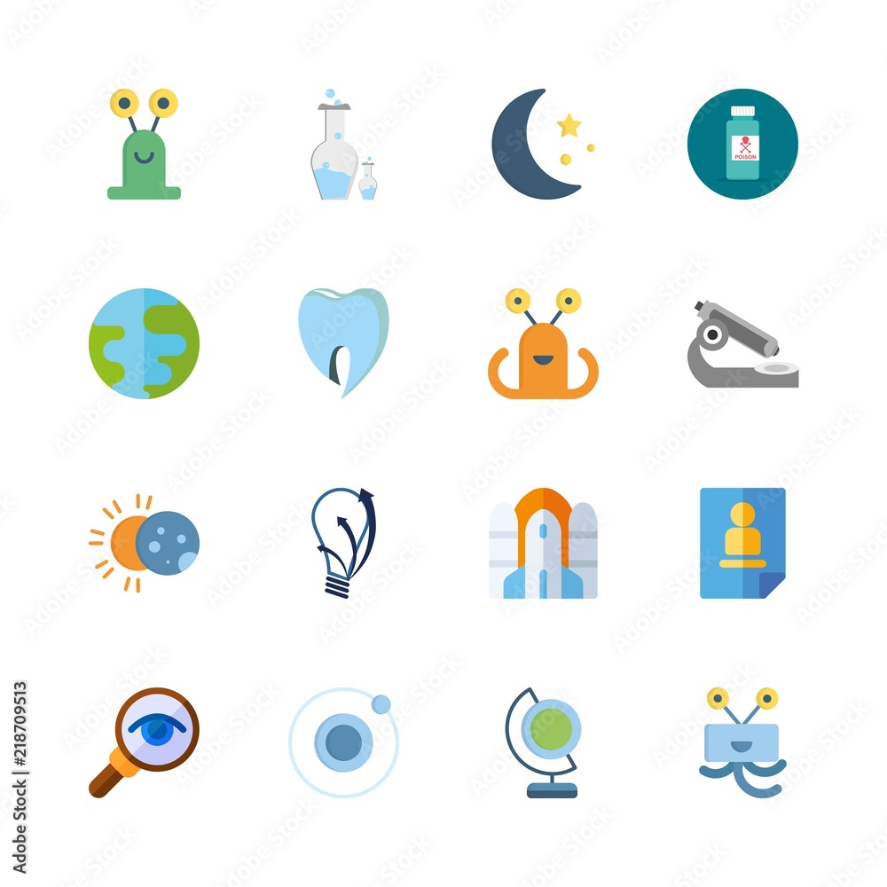 16 science icons set