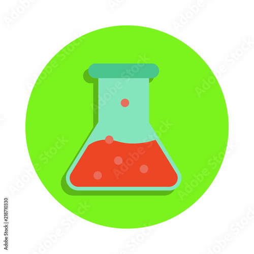 colored chemical fluid in vitro in green badge icon. Element of science and laboratory for mobile concept and web apps. Detailed chemical fluid in vitro icon