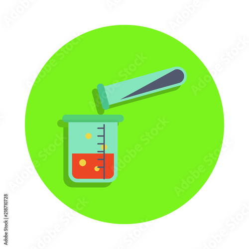 colored test tubes in green badge icon. Element of science and laboratory for mobile concept and web apps. Detailed test tubes icon