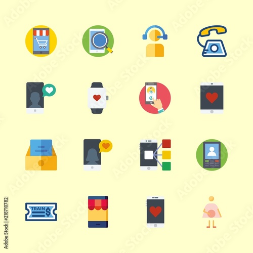 telephone icons set. online, activity, marketing and subway graphic works