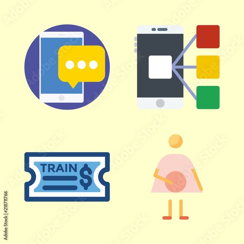 telephone vector icons set. smartphone, train ticket and pregnantcy in this set photo