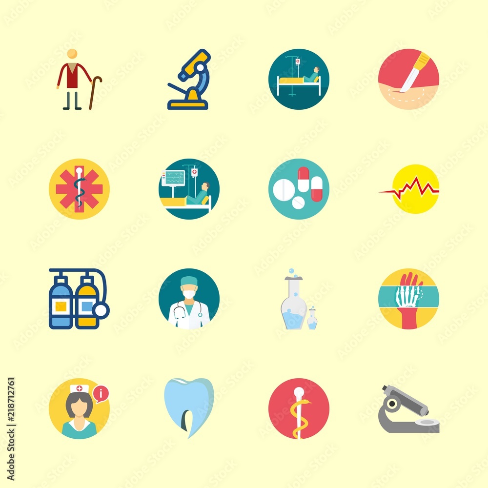 16 hospital icons set