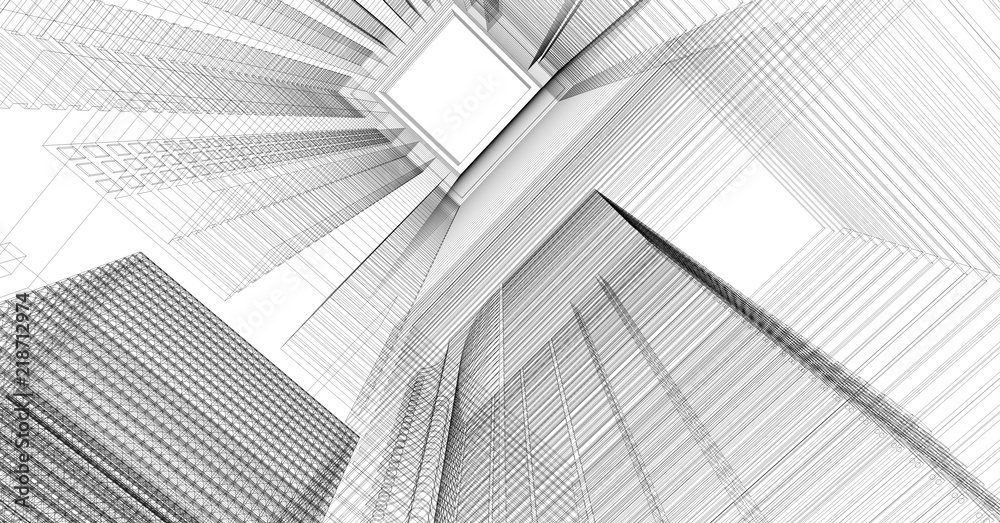 Abstract architectural drawing sketch,Illustration. Abstract architectural drawing sketch,Illustration.