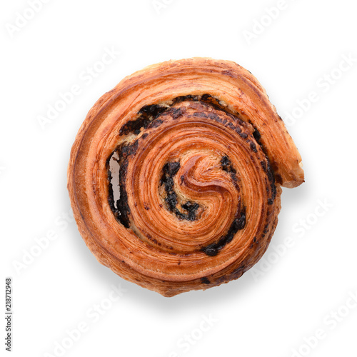 Close up sweet Danish pastries isolate on white background