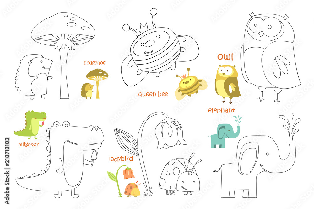 Kids coloring page set Kids coloring page set