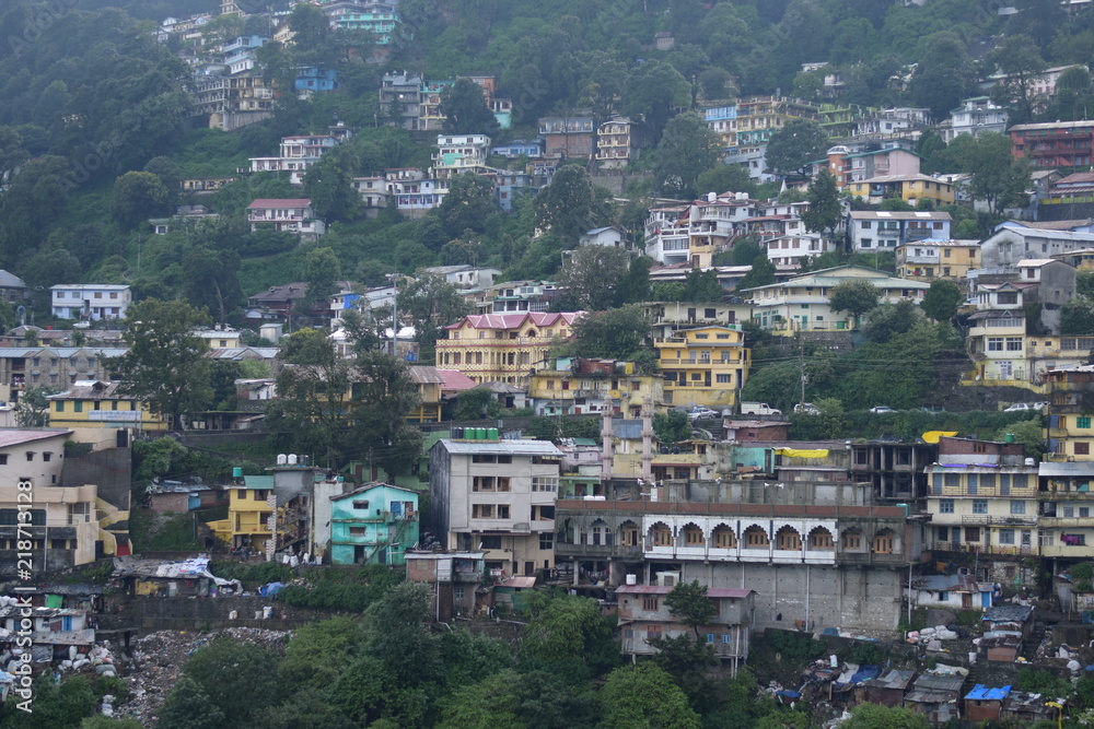 a small town in india in between mountains