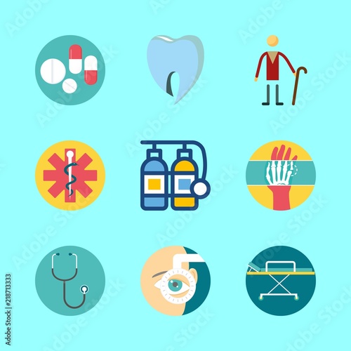 9 hospital icons set