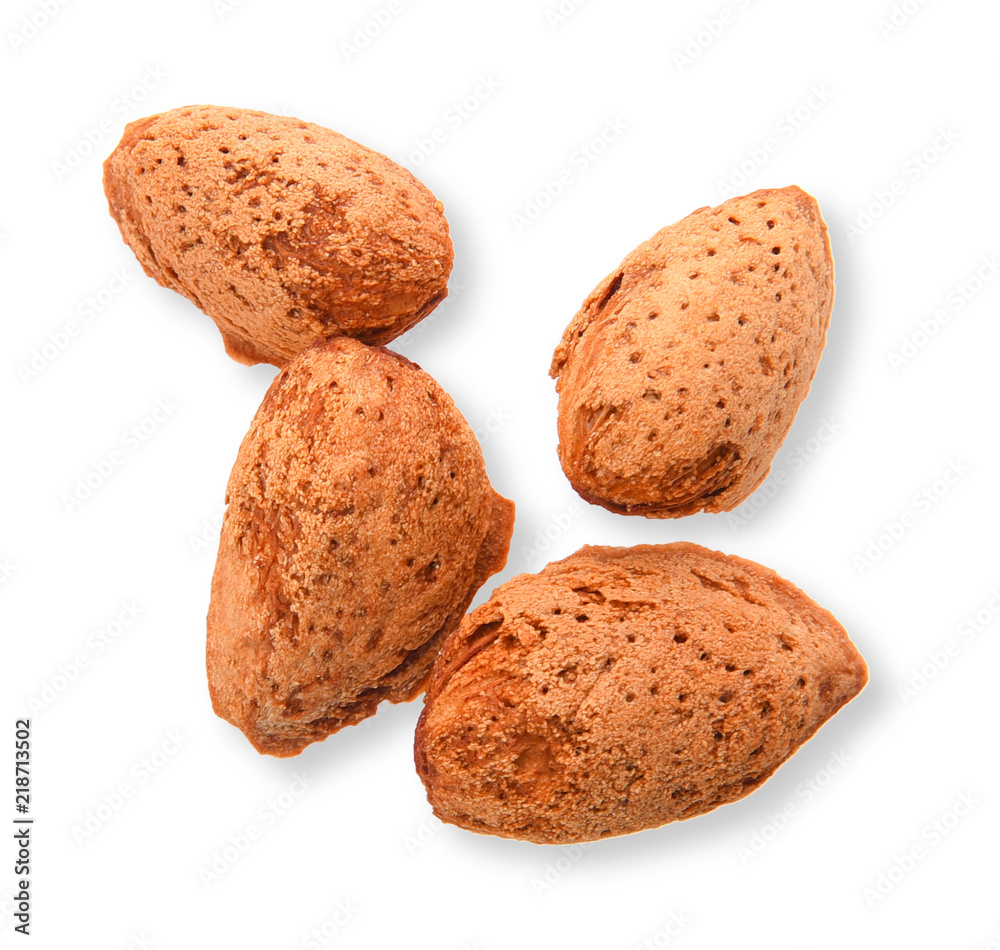 almonds isolated over white background almonds isolated over white background