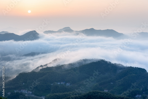 the sea of clouds in sunrise © chungking