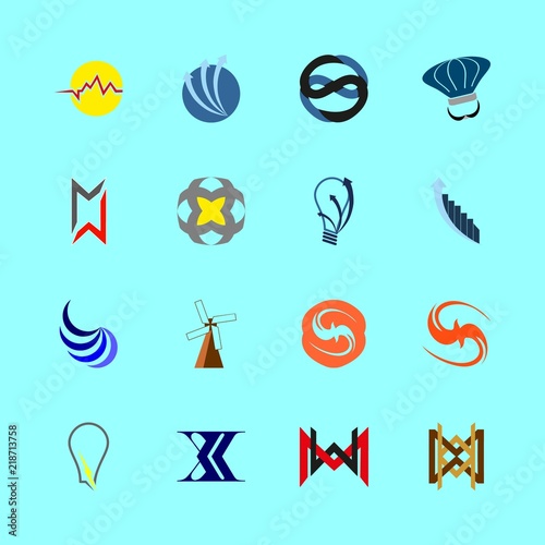 logo vector icons set. baker logo  jewellery brand logo  car brand logo and bank logo in this set