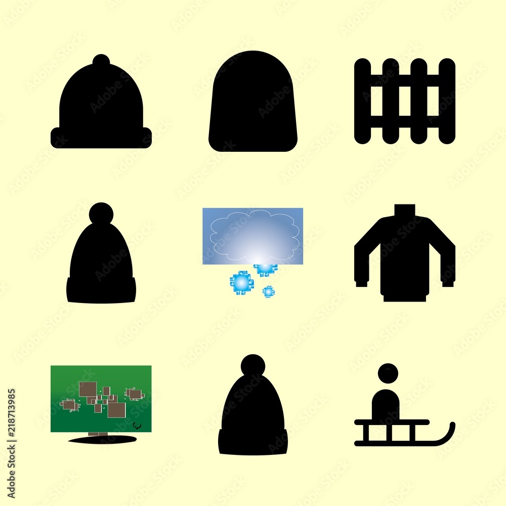 9 winter icons set 9 winter icons set