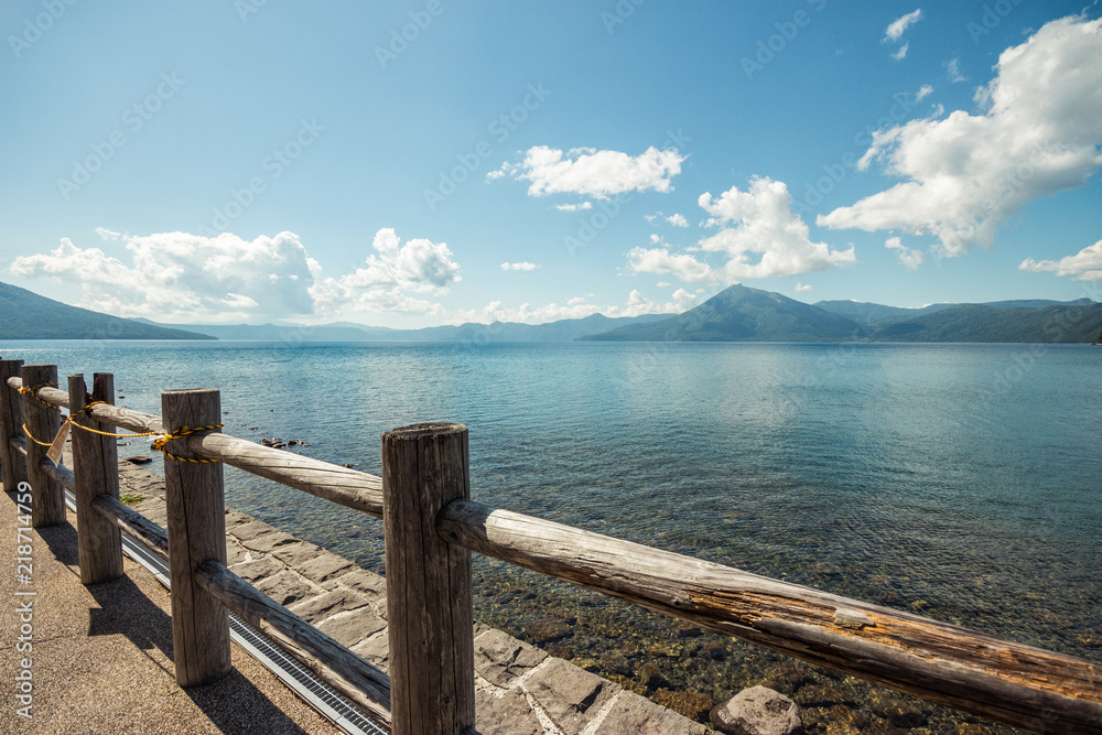 Lake Shikotsu in Hokkaido at Japan.